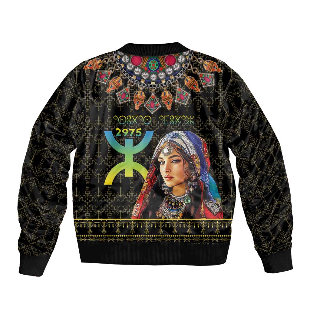 Happy Amazigh New Year Bomber Jacket With Women Amazigh - Berber Pattern - Wonder Print Shop