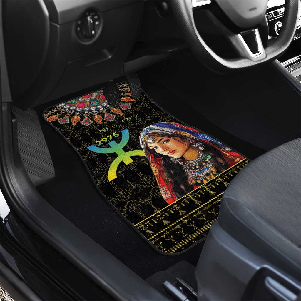 Happy Amazigh New Year Car Mats With Women Amazigh - Berber Pattern - Wonder Print Shop