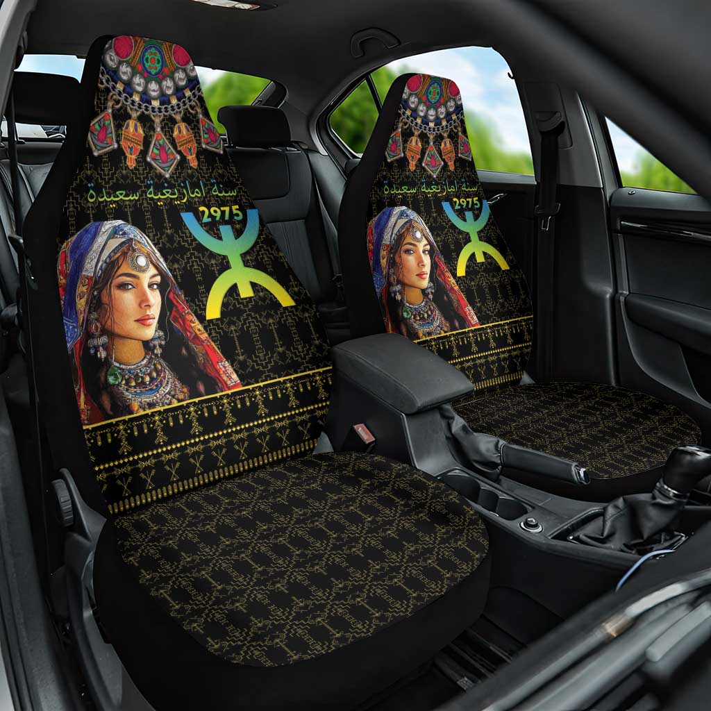 Happy Amazigh New Year Car Seat Cover With Women Amazigh - Berber Pattern - Wonder Print Shop