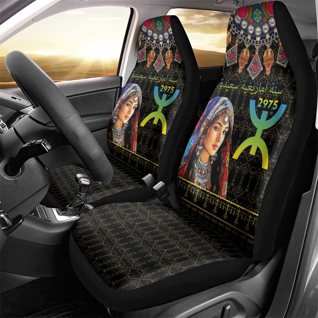 Happy Amazigh New Year Car Seat Cover With Women Amazigh - Berber Pattern - Wonder Print Shop