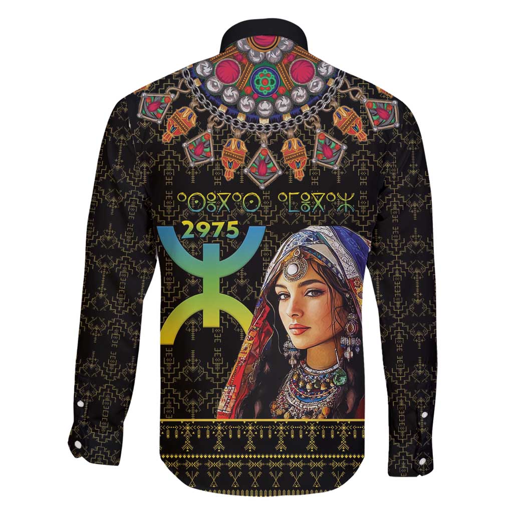 Happy Amazigh New Year Family Matching Off Shoulder Maxi Dress and Hawaiian Shirt With Women Amazigh - Berber Pattern - Wonder Print Shop