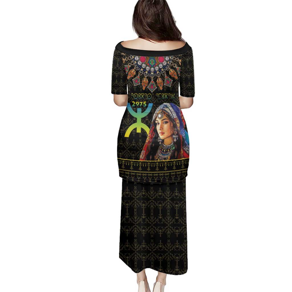 Happy Amazigh New Year Family Matching Puletasi and Hawaiian Shirt With Women Amazigh - Berber Pattern - Wonder Print Shop