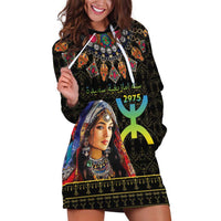 Happy Amazigh New Year Hoodie Dress With Women Amazigh - Berber Pattern - Wonder Print Shop