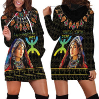 Happy Amazigh New Year Hoodie Dress With Women Amazigh - Berber Pattern - Wonder Print Shop