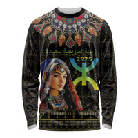Happy Amazigh New Year Long Sleeve Shirt With Women Amazigh - Berber Pattern - Wonder Print Shop