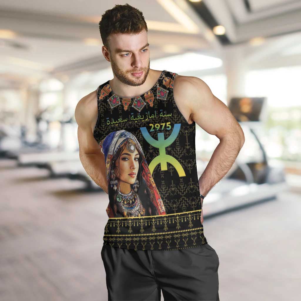 Happy Amazigh New Year Men Tank Top With Women Amazigh - Berber Pattern - Wonder Print Shop