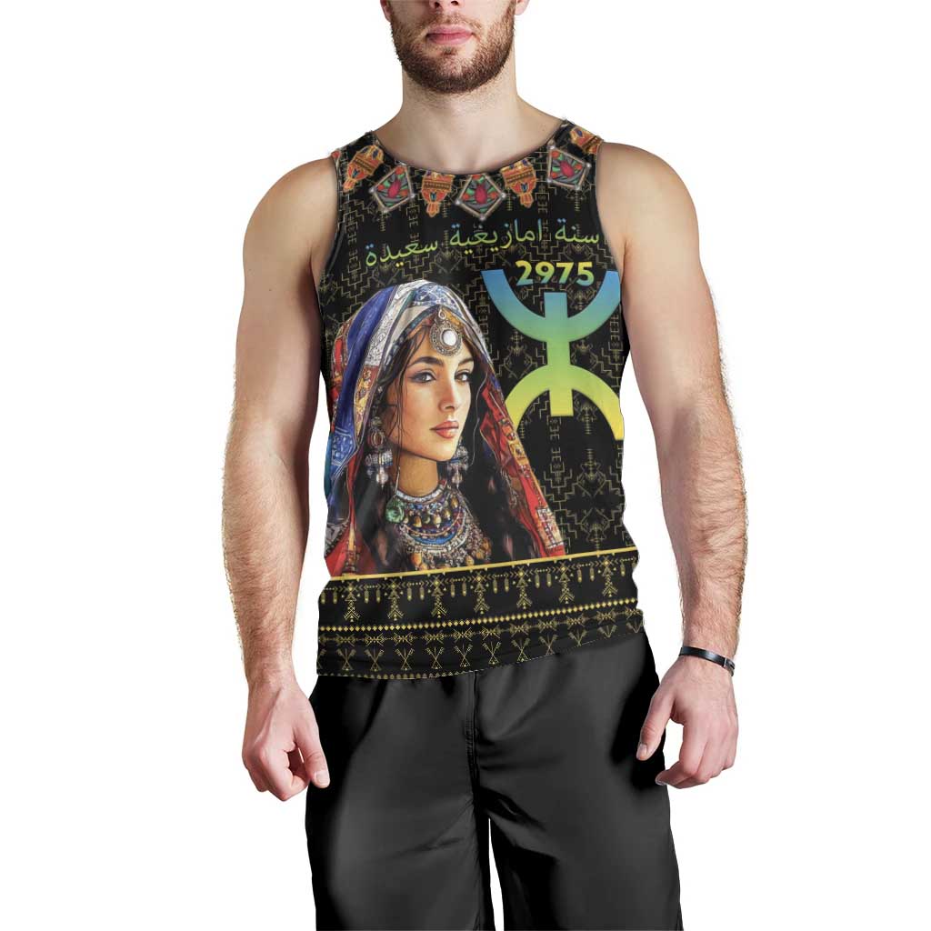 Happy Amazigh New Year Men Tank Top With Women Amazigh - Berber Pattern - Wonder Print Shop