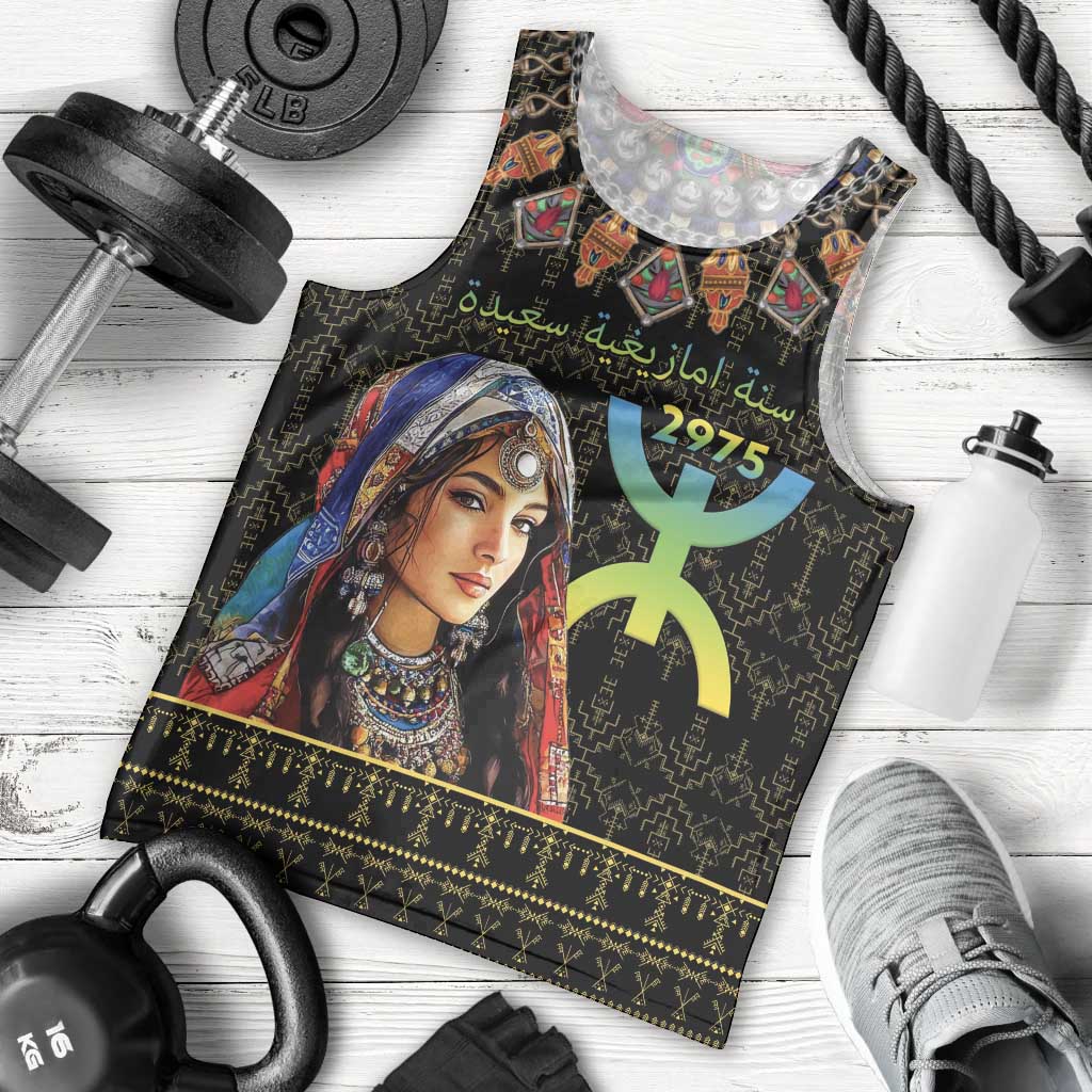 Happy Amazigh New Year Men Tank Top With Women Amazigh - Berber Pattern - Wonder Print Shop