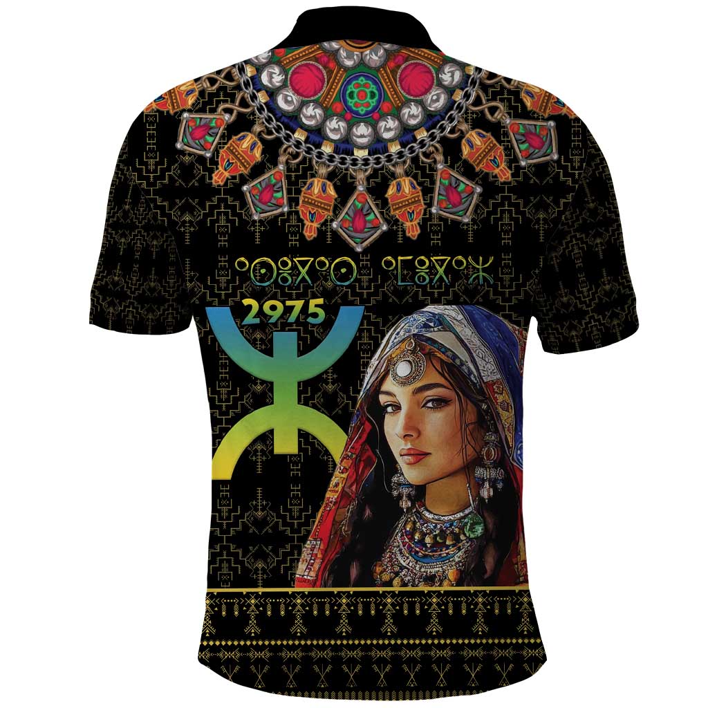 Happy Amazigh New Year Polo Shirt With Women Amazigh - Berber Pattern - Wonder Print Shop
