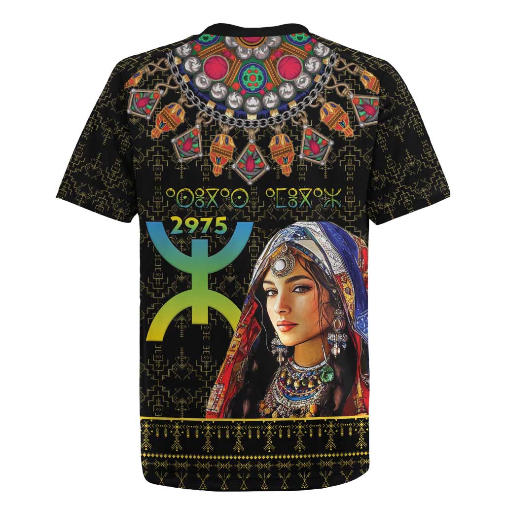 Happy Amazigh New Year Rugby Jersey With Women Amazigh - Berber Pattern - Wonder Print Shop