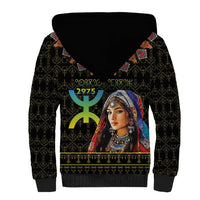 Happy Amazigh New Year Sherpa Hoodie With Women Amazigh - Berber Pattern - Wonder Print Shop