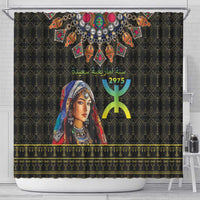 Happy Amazigh New Year Shower Curtain With Women Amazigh - Berber Pattern