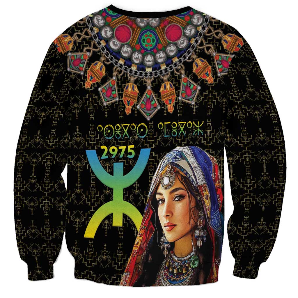 Happy Amazigh New Year Sweatshirt With Women Amazigh - Berber Pattern - Wonder Print Shop