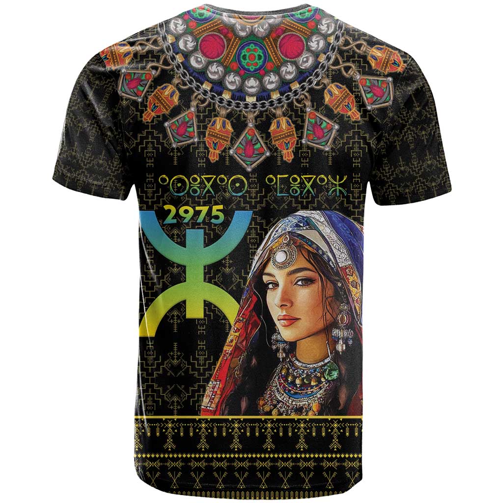Happy Amazigh New Year T Shirt With Women Amazigh - Berber Pattern - Wonder Print Shop