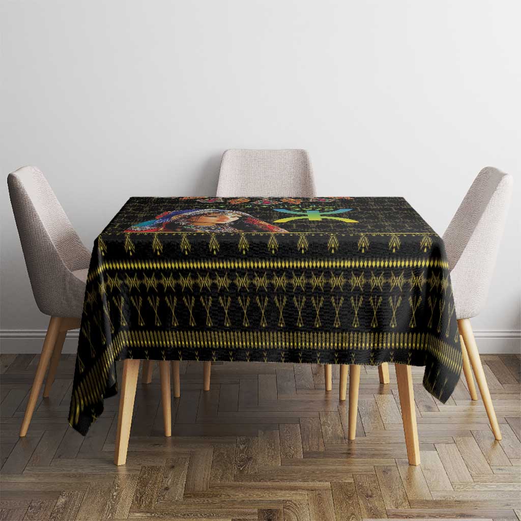 Happy Amazigh New Year Tablecloth With Women Amazigh - Berber Pattern - Wonder Print Shop