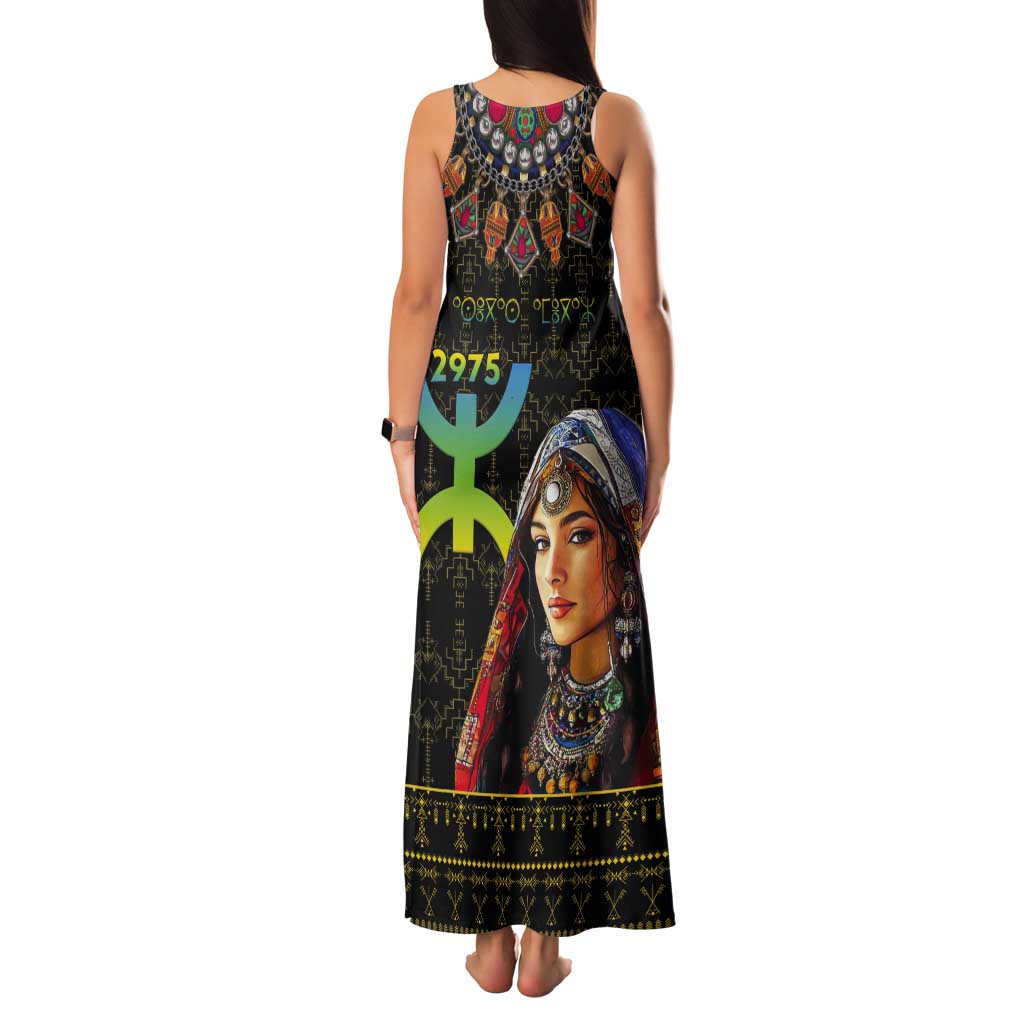 Happy Amazigh New Year Tank Maxi Dress With Women Amazigh - Berber Pattern - Wonder Print Shop