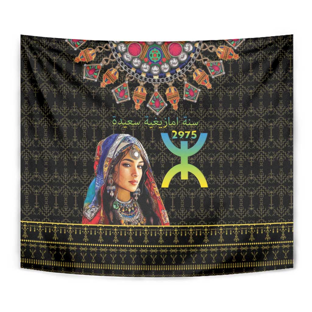 Happy Amazigh New Year Tapestry With Women Amazigh - Berber Pattern - Wonder Print Shop