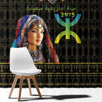 Happy Amazigh New Year Window Curtain With Women Amazigh - Berber Pattern - Wonder Print Shop