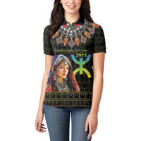 Happy Amazigh New Year Women Polo Shirt With Women Amazigh - Berber Pattern - Wonder Print Shop
