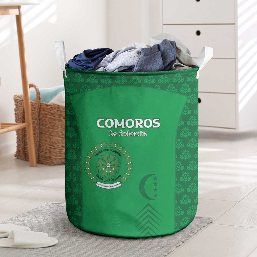 Comoros Football Laundry Basket Go Champions Green Les Coelacantes - Wonder Print Shop