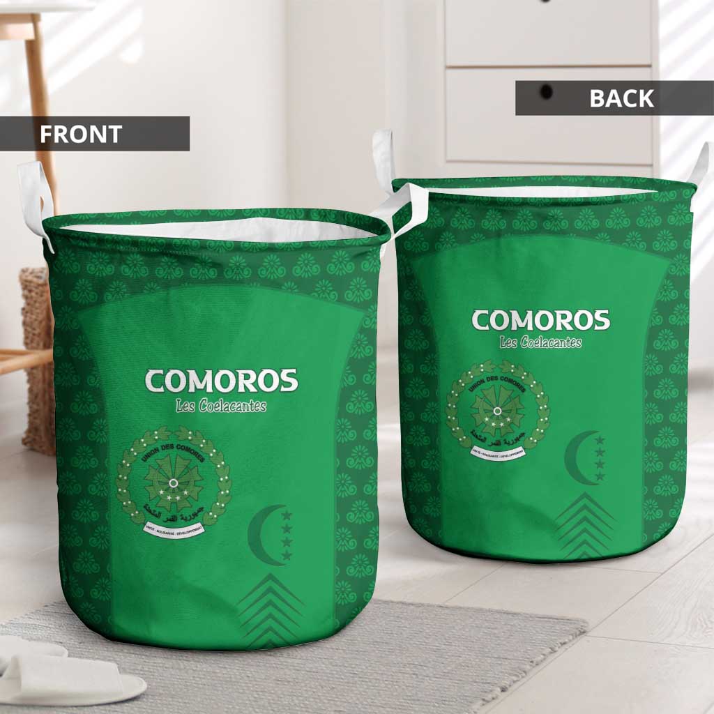 Comoros Football Laundry Basket Go Champions Green Les Coelacantes - Wonder Print Shop