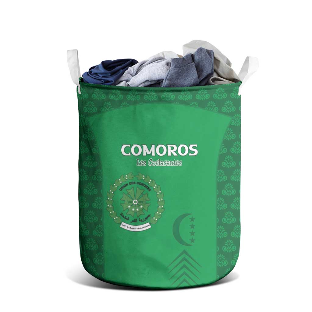 Comoros Football Laundry Basket Go Champions Green Les Coelacantes - Wonder Print Shop