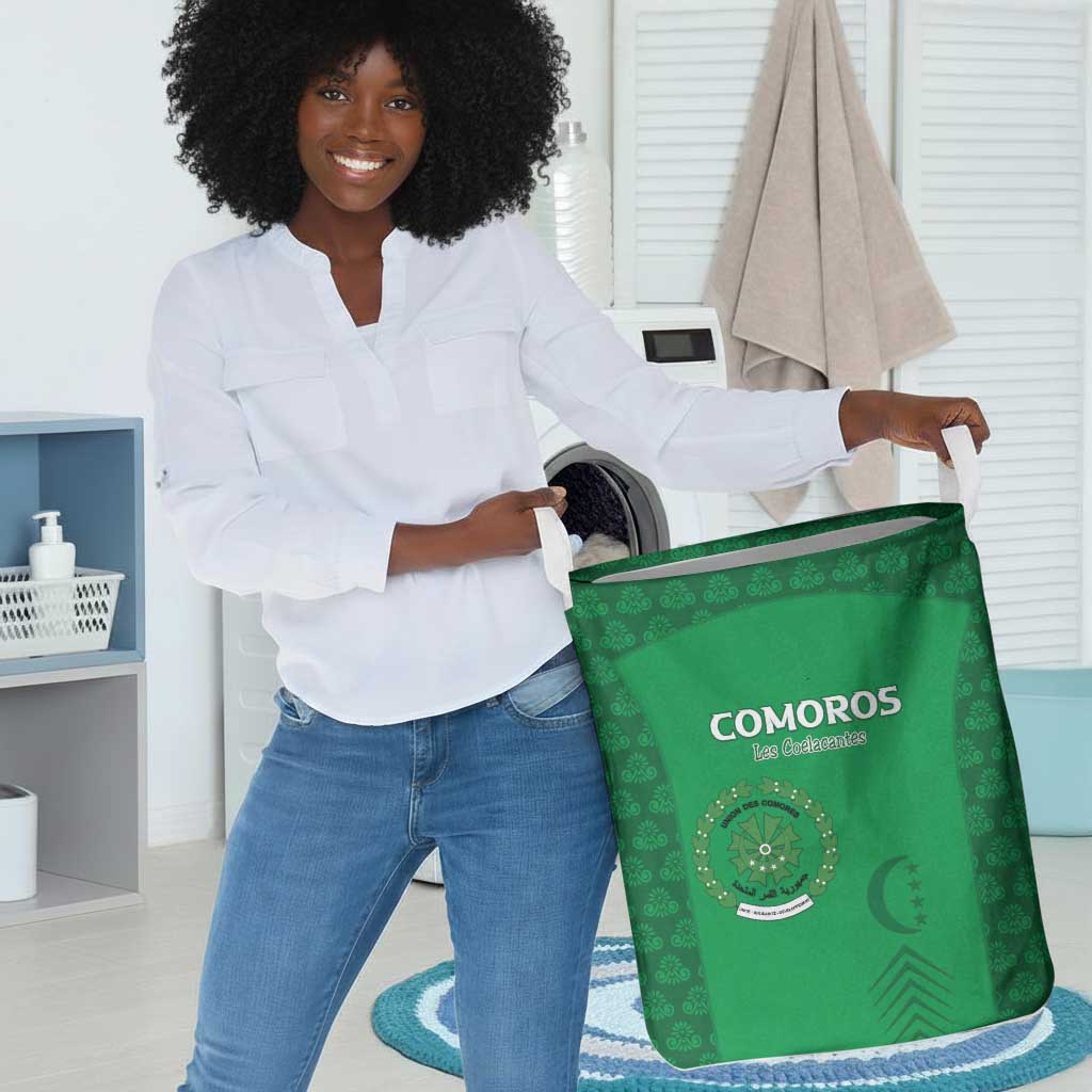 Comoros Football Laundry Basket Go Champions Green Les Coelacantes - Wonder Print Shop