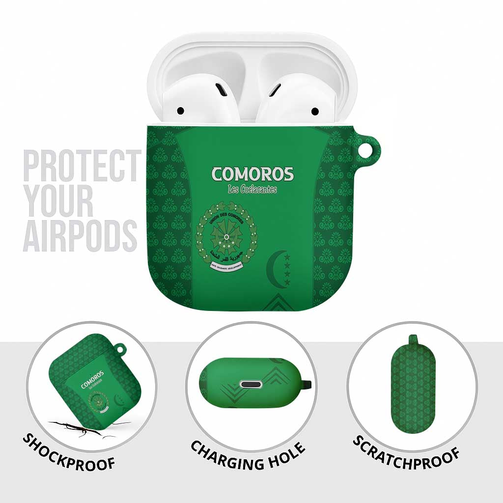 Comoros Football AirPods Case Go Champions Green Les Coelacantes - Wonder Print Shop