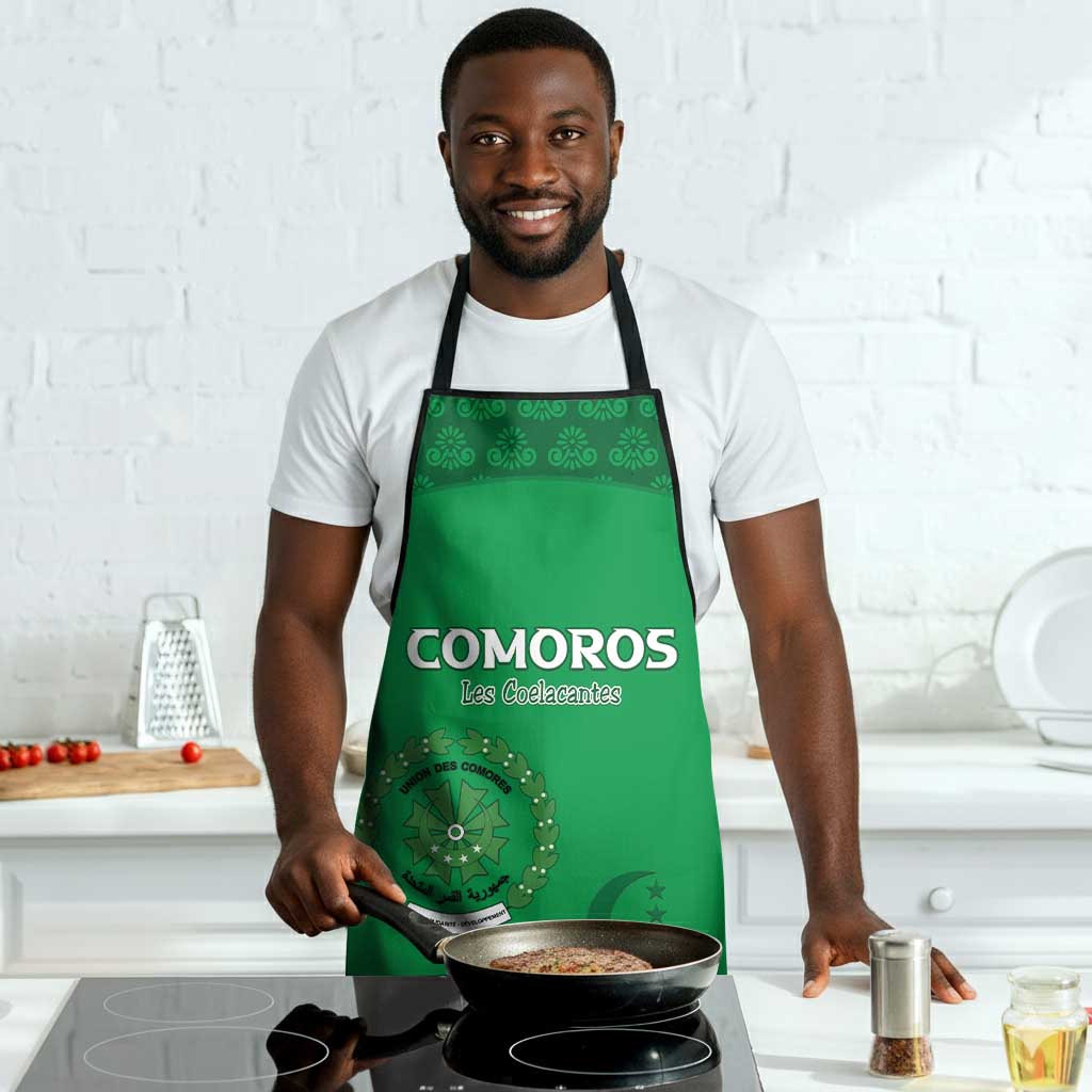 Comoros Football Apron Go Champions Green Les Coelacantes - Wonder Print Shop