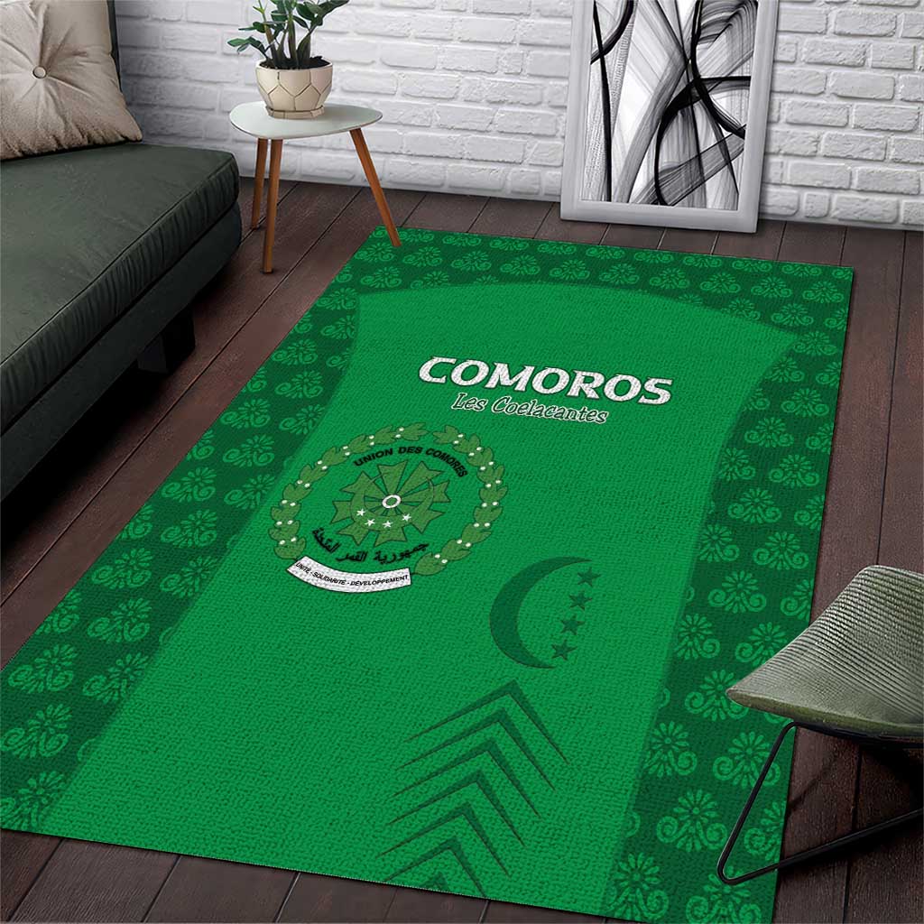 Comoros Football Area Rug Go Champions Green Les Coelacantes - Wonder Print Shop