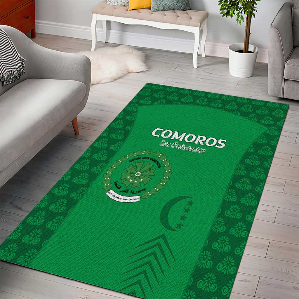 Comoros Football Area Rug Go Champions Green Les Coelacantes - Wonder Print Shop