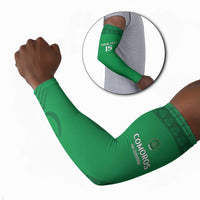 Custom Comoros Football Arm Sleeves Go Champions Green Les Coelacantes - Wonder Print Shop