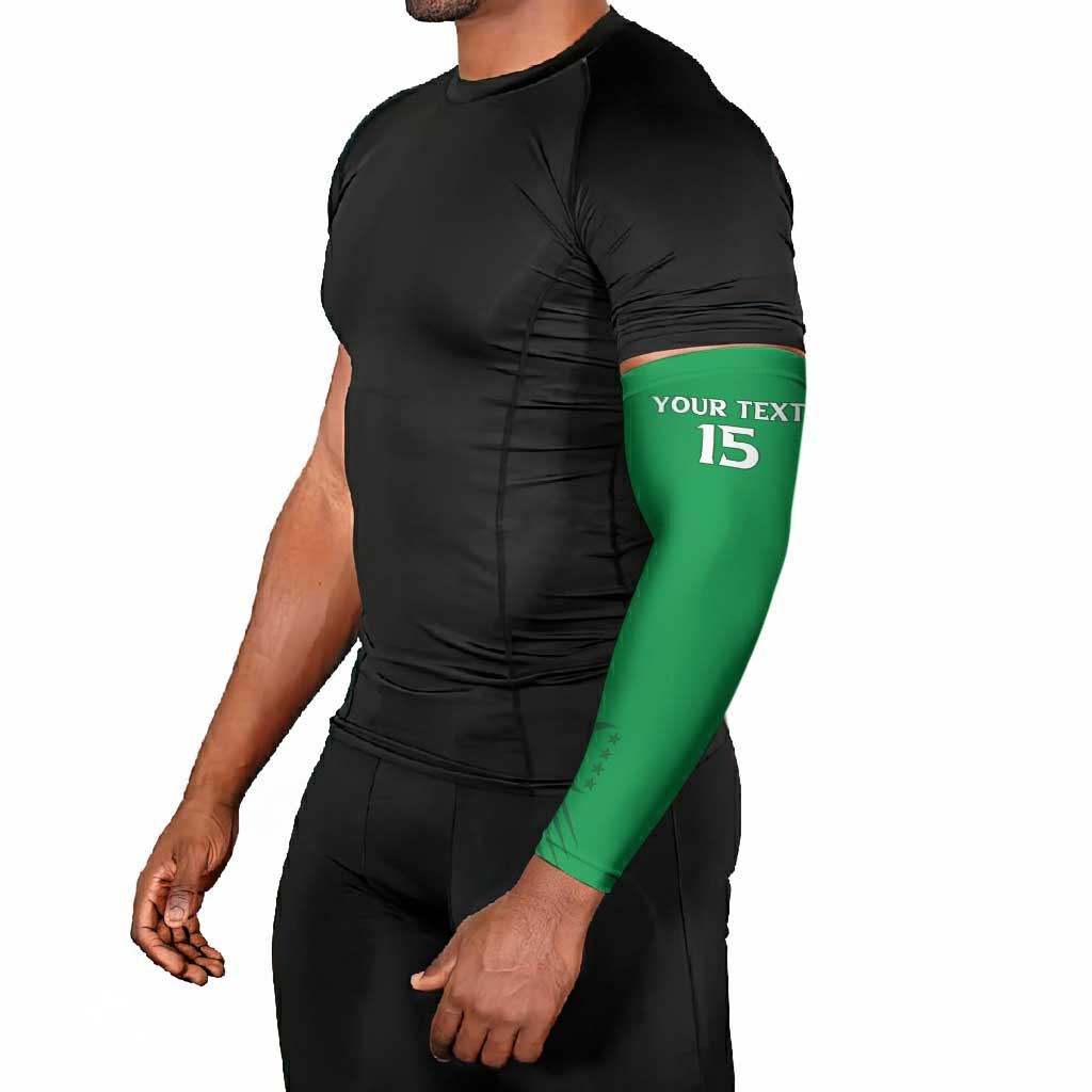 Custom Comoros Football Arm Sleeves Go Champions Green Les Coelacantes - Wonder Print Shop