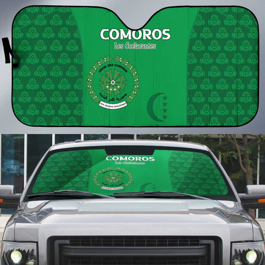 Comoros Football Auto Sun Shade Go Champions Green Les Coelacantes - Wonder Print Shop