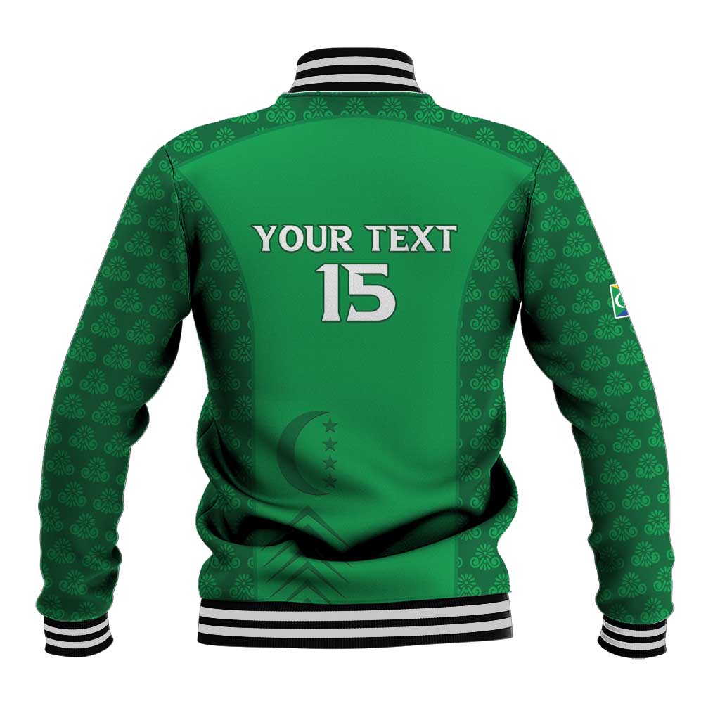 Custom Comoros Football Baseball Jacket Go Champions Green Les Coelacantes - Wonder Print Shop