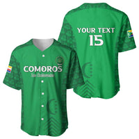 Custom Comoros Football Baseball Jersey Go Champions Green Les Coelacantes LT15
