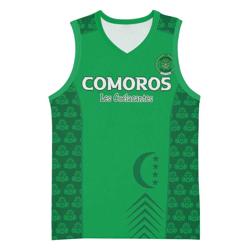 Custom Comoros Football Basketball Jersey Go Champions Green Les Coelacantes - Wonder Print Shop