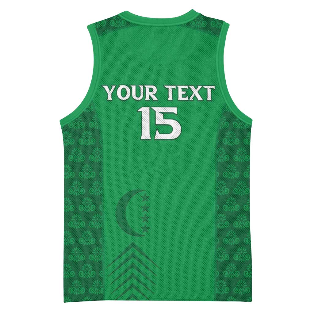 Custom Comoros Football Basketball Jersey Go Champions Green Les Coelacantes - Wonder Print Shop