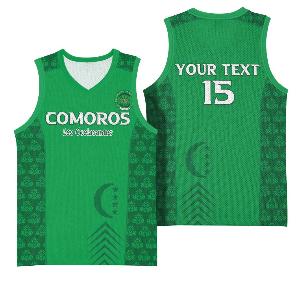 Custom Comoros Football Basketball Jersey Go Champions Green Les Coelacantes - Wonder Print Shop