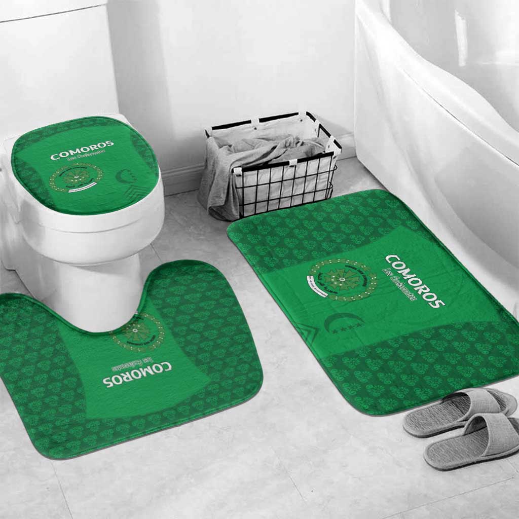 Comoros Football Bathroom Set Go Champions Green Les Coelacantes - Wonder Print Shop