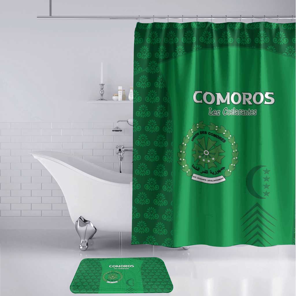 Comoros Football Bathroom Set Go Champions Green Les Coelacantes - Wonder Print Shop