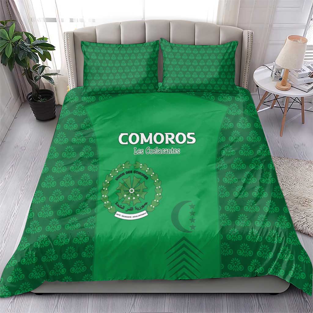 Comoros Football Bedding Set Go Champions Green Les Coelacantes - Wonder Print Shop