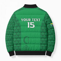 Custom Comoros Football Bomber Puffer Jacket Go Champions Green Les Coelacantes - Wonder Print Shop