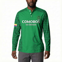 Custom Comoros Football Button Sweatshirt Go Champions Green Les Coelacantes