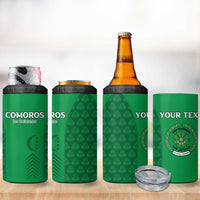 Custom Comoros Football 4 in 1 Can Cooler Tumbler Go Champions Green Les Coelacantes - Wonder Print Shop
