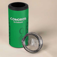 Custom Comoros Football 4 in 1 Can Cooler Tumbler Go Champions Green Les Coelacantes - Wonder Print Shop