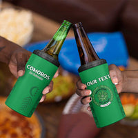 Custom Comoros Football 4 in 1 Can Cooler Tumbler Go Champions Green Les Coelacantes - Wonder Print Shop