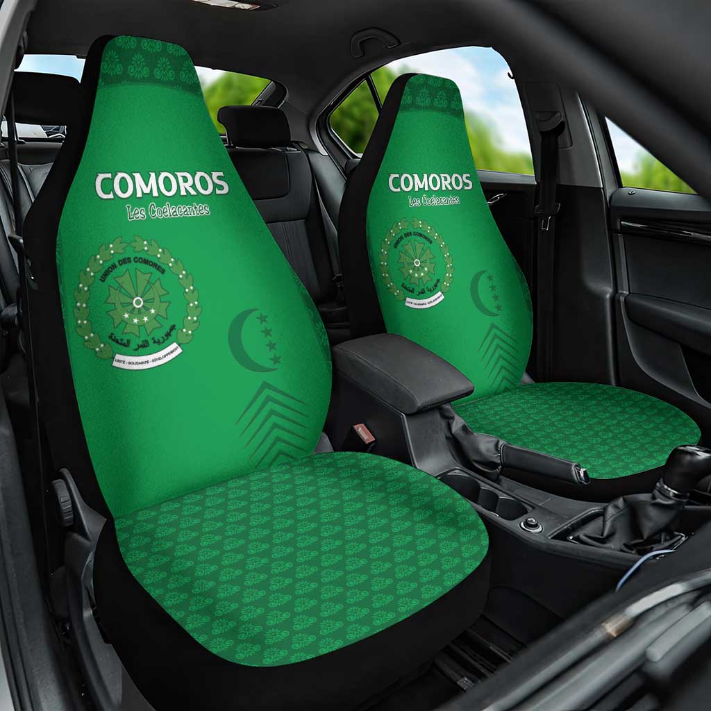 Comoros Football Car Seat Cover Go Champions Green Les Coelacantes - Wonder Print Shop
