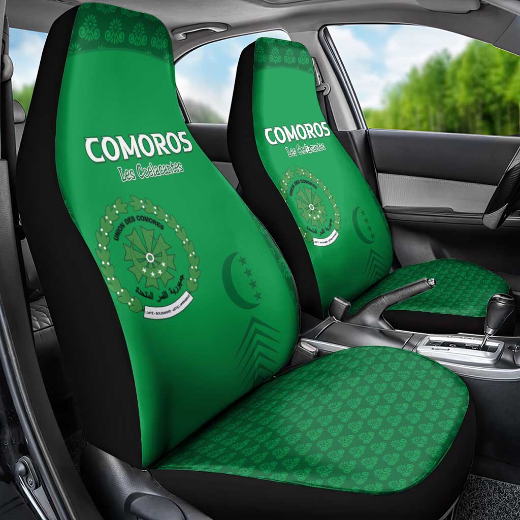 Comoros Football Car Seat Cover Go Champions Green Les Coelacantes - Wonder Print Shop