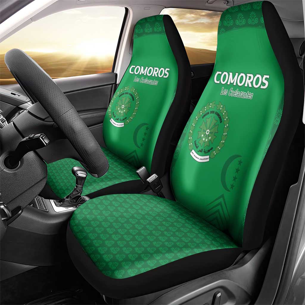 Comoros Football Car Seat Cover Go Champions Green Les Coelacantes - Wonder Print Shop